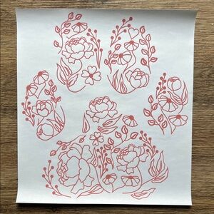 Floral paw screenprint